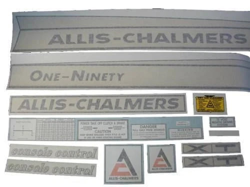 Vinyl Cut Decal Set for Allis Chalmers 190 One-Ninety XT