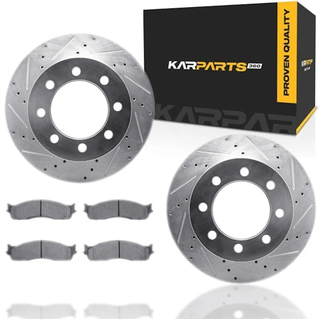 Brake Set for Dodge Ram 2500/3500 (2003–2008) ALX-PAU-DF-7412-40016-CLA1, Drilled & Slotted