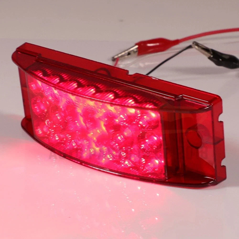 2X Red 6 Inch LED Side Marker Turn Signal Light for Trailer Truck
