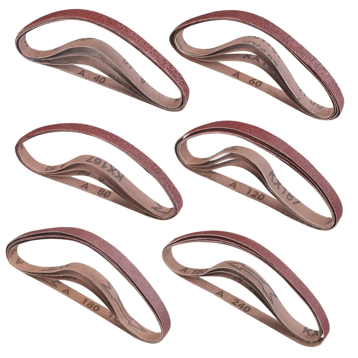 24 Pack Sanding Belts 1/2 x 18 Aluminum Oxide for Wood Metal Polishing