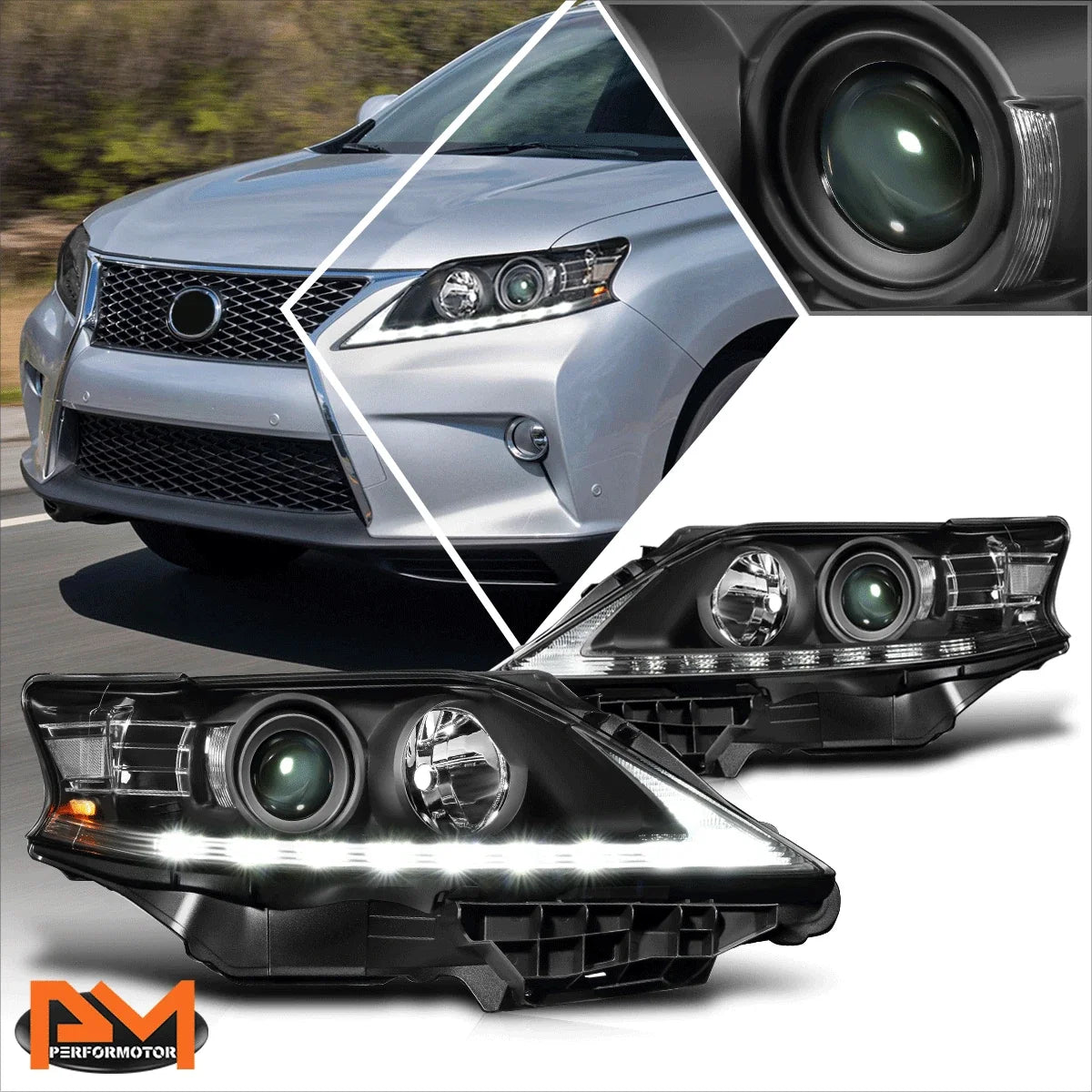OE Style LED DRL Projector Headlights for Lexus RX350 RX450H (2013–2015)