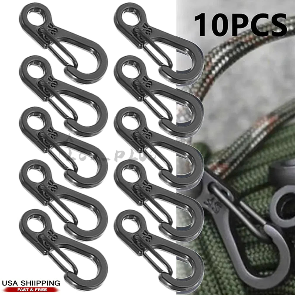 10Pcs Mini Carabiner Snap Hook Clip Aluminum for Outdoor Camping Key Chain