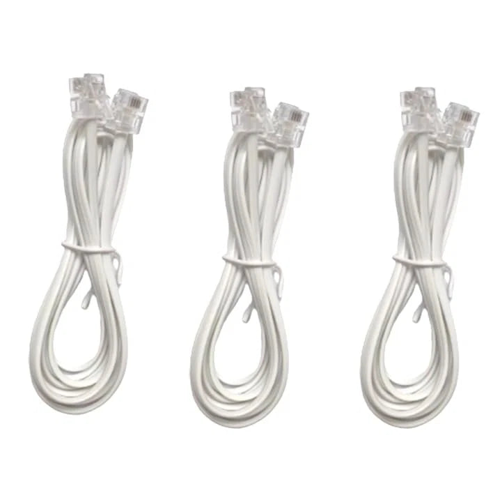 3 Pack Telephone Landline Extension Cord Cable 6ft for Home Use