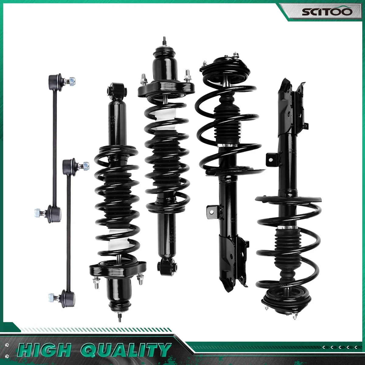 Set of 4 Strut Coil Spring Sway Bar Links for Patriot Caliber Compass (2007–2009)