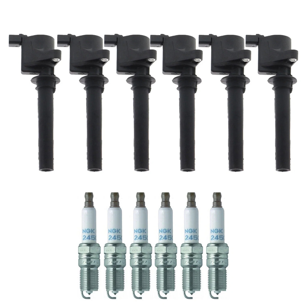 Set of 6 Ignition Coils & NGK Laser Platinum Spark Plugs for MPV Sable (1996–2000)