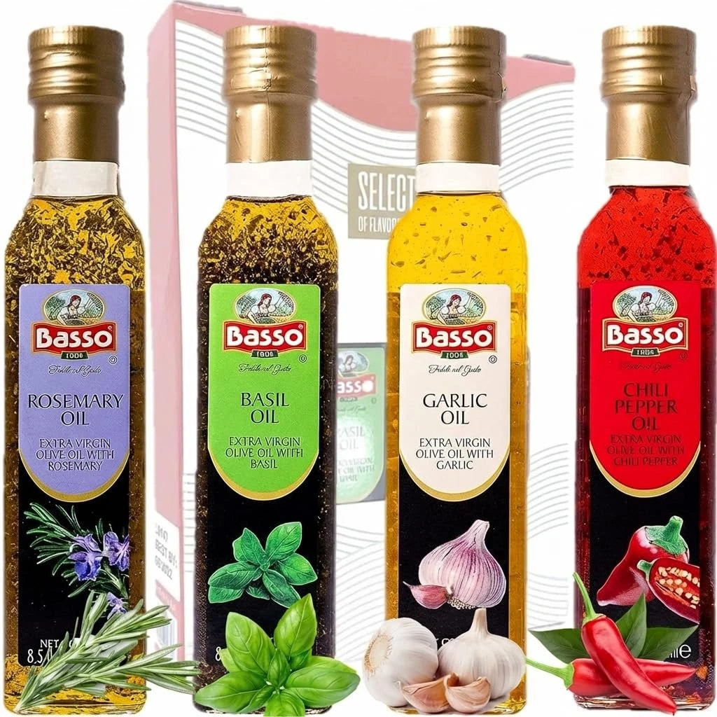 Set of 4 Extra Virgin Olive Oil Gift Box 8.5 Fl Oz