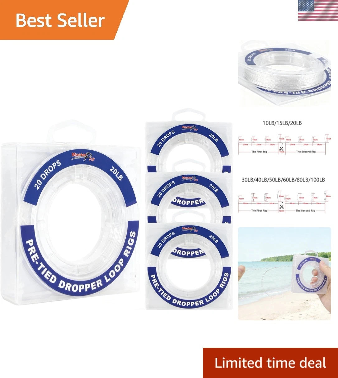 Fishing Rigs for Saltwater & Freshwater Use (Pre-Tied)