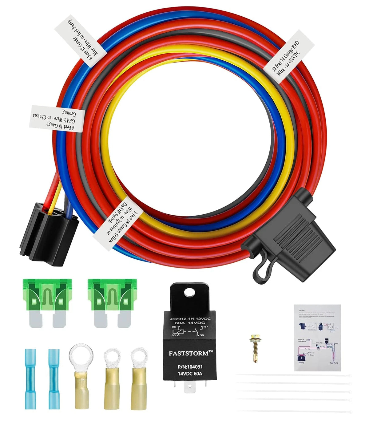 Electric Fuel Pump Relay Kit for Universal Applications (12V)