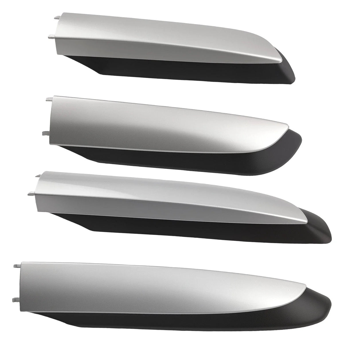 Set of 4 Roof Rack Rail Caps for Toyota RAV4 (2013–2018) Black Silver ABS