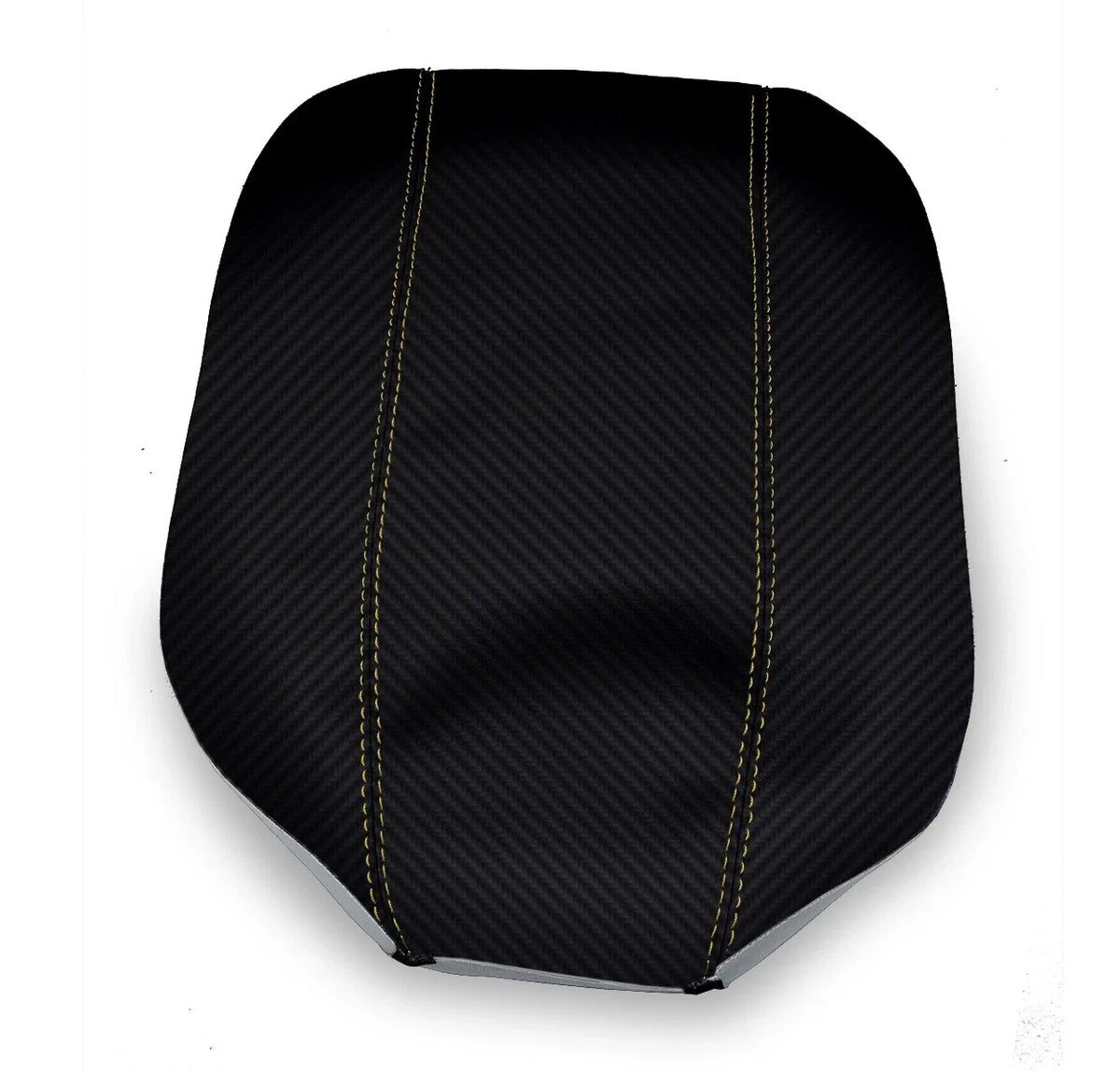 Console Lid Armrest Cover for Ford Explorer (1995–2001) Carbon Fiber Yellow Stitch