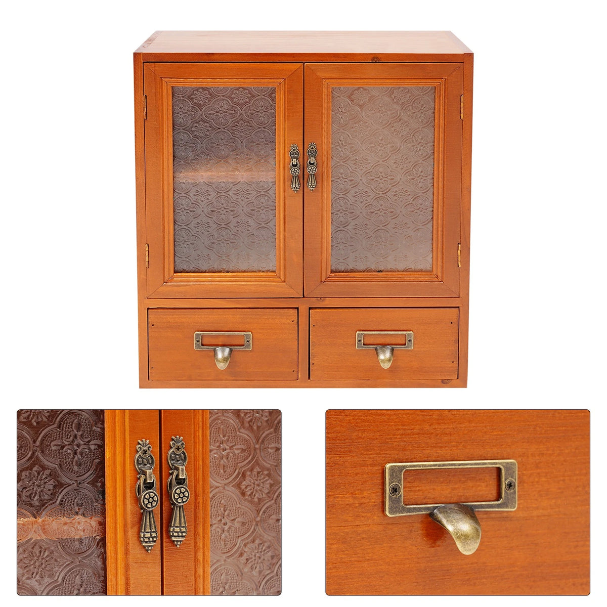 Vintage Wooden Storage Drawer Box for Desk