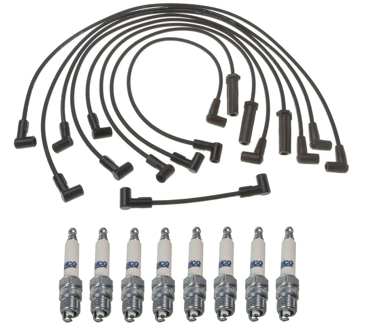 Pro Ignition Wire Set & 8 ACDelco Spark Plugs for Chevy 5.0 V8