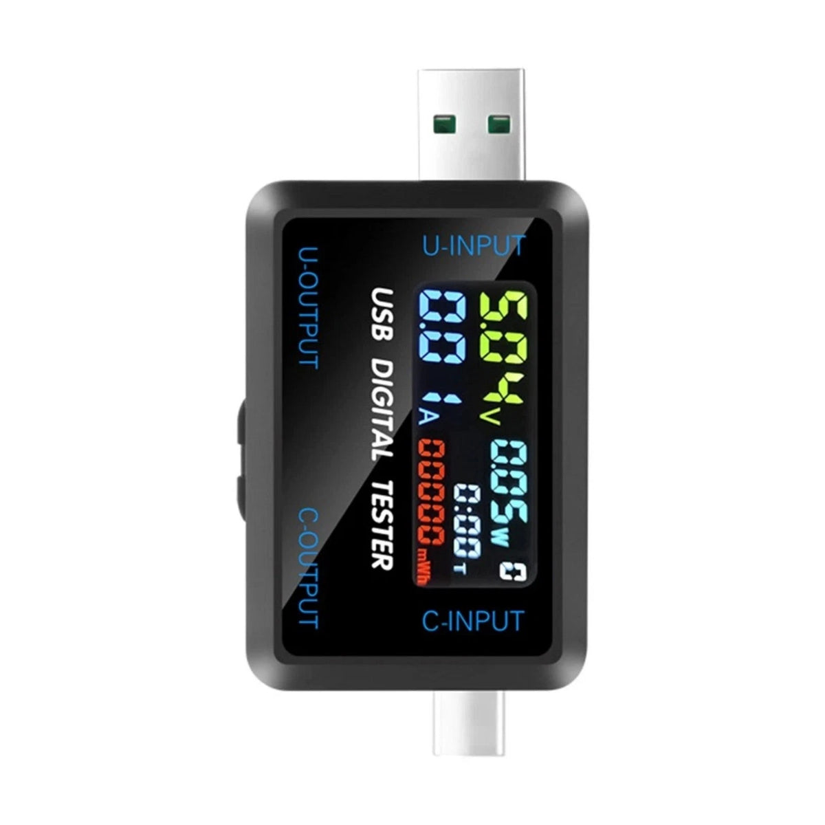 USB C Voltmeter Ammeter with IPS Display for Digital Devices