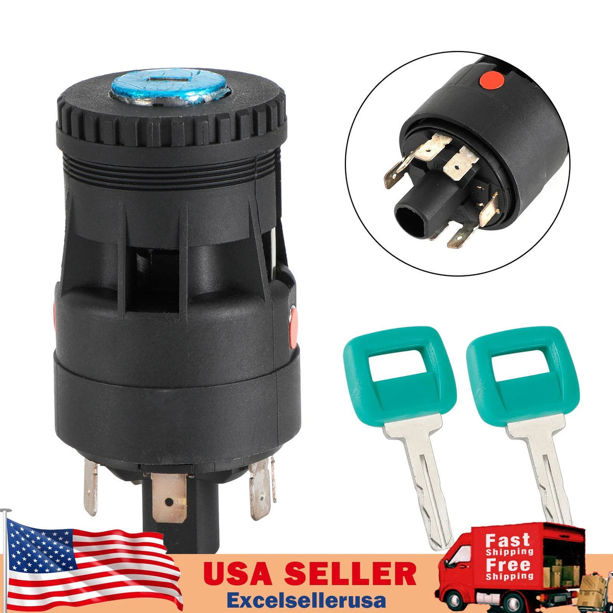 Ignition Switch with 2 Keys for Volvo Truck A20C A30C (I050-A030)