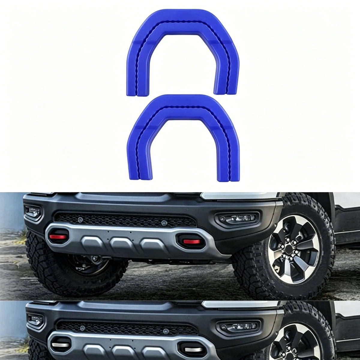 2X Front Tow Hook Cover Trim for Dodge Ram 1500 (2019–2024) - Blue