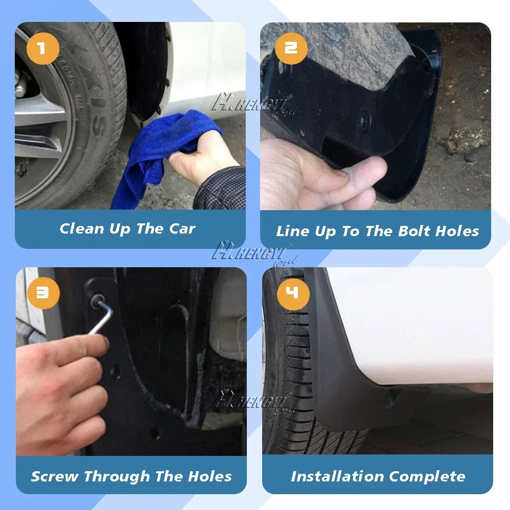 4x Mud Flaps Splash Guard for Benz C-Class W205 Sedan (2015–2018)