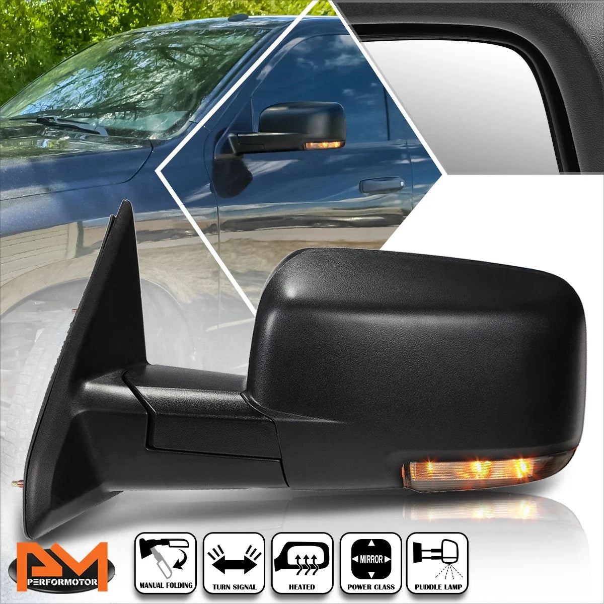 Power Heated Towing Mirror for Ram Truck (2009–2016) OE Style, Left Side