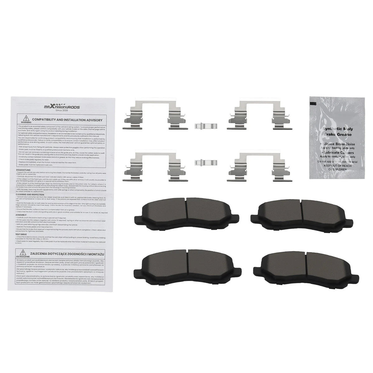 Set of 4 Front Ceramic Brake Pads for Mitsubishi Eclipse Galant (2001–2012) D866