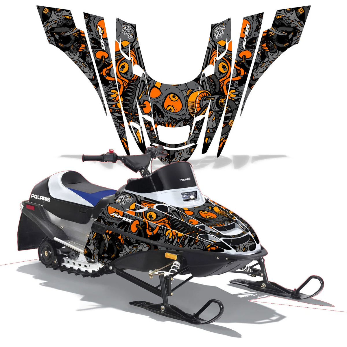 Full Graphics Kit Decal for Polaris XC 120 (2000–2020) TUNE IN ORANGE