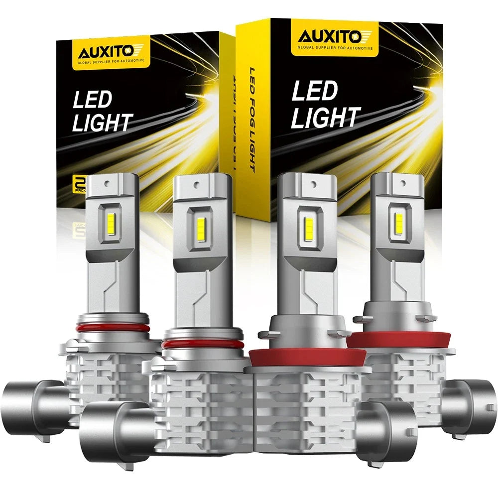 4X AUXITO 9005 H11 LED Headlight Bulbs for High Low Beam (N/A)