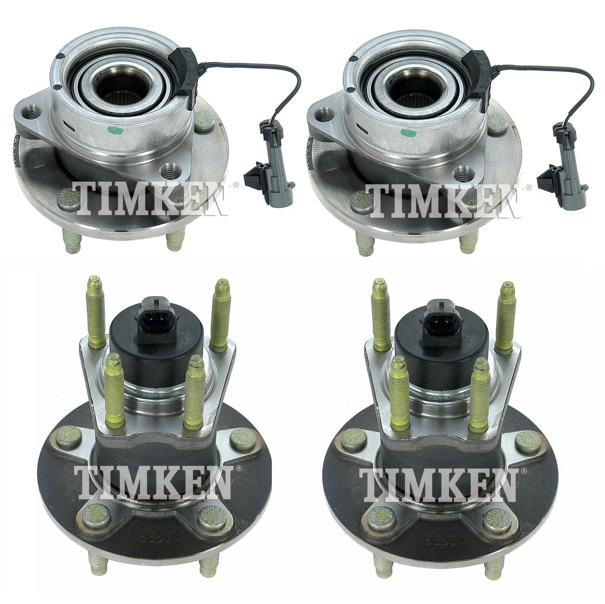 Front and Rear Wheel Bearing & Hub Assembly Kit for Chevy HHR (2006–2011)