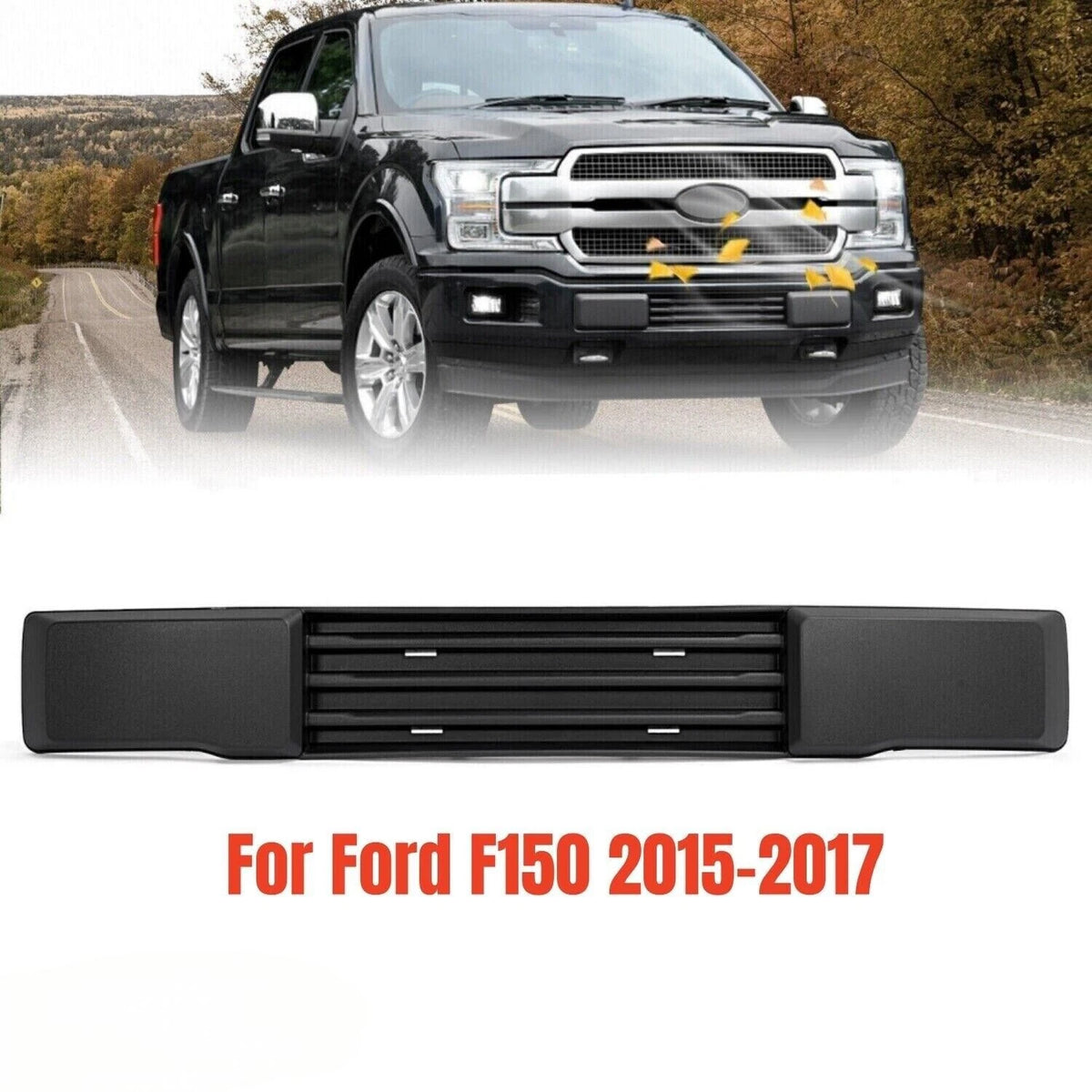 Front Bumper Cover Trim Panel for Ford F-150 (2015–2017) - CON-A000000278, FL3Z-17E810-AA, FO1044108, FL3Z-17E810-BA, FL3Z17A385A, FL34-17N388-BB