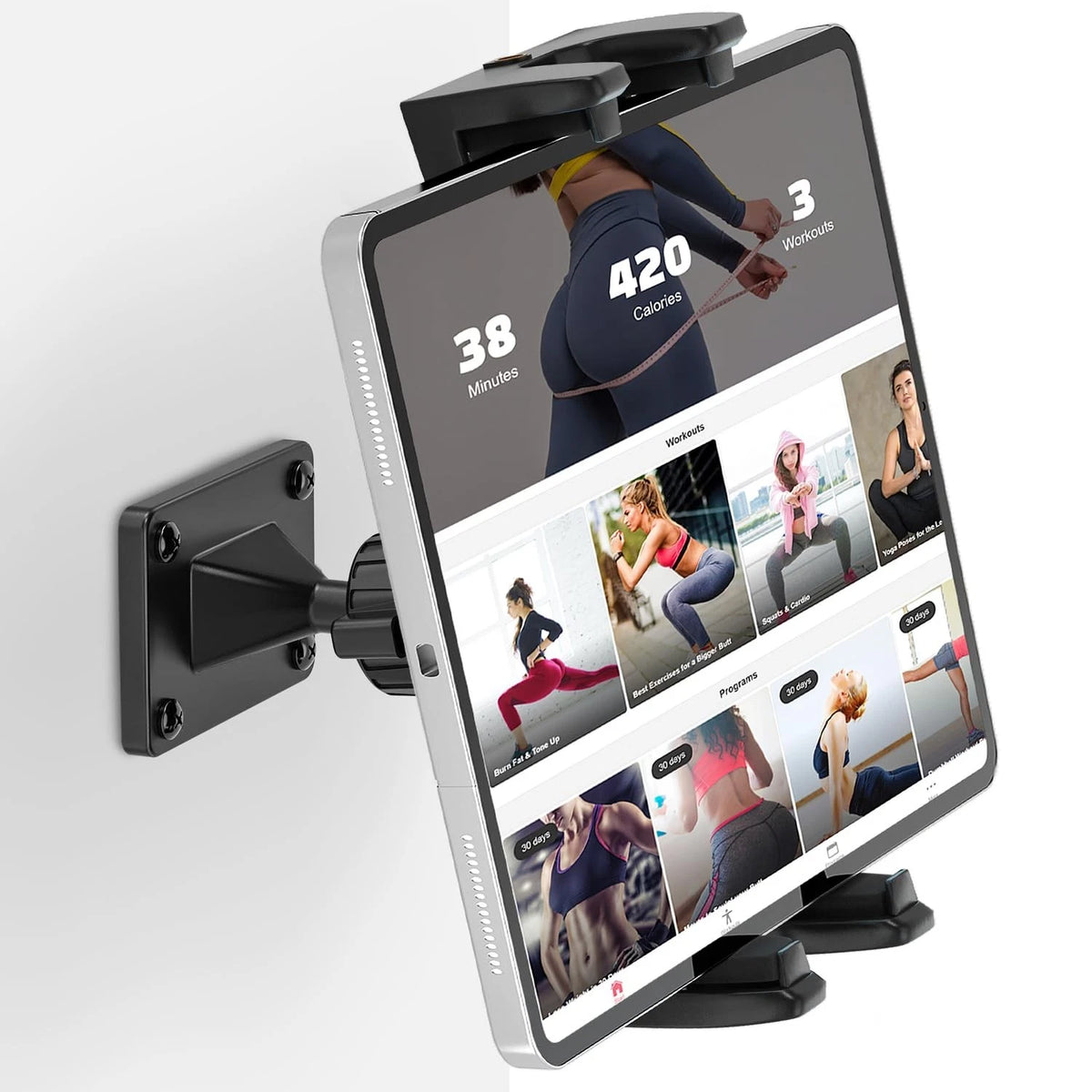 Tablet Wall Mount for 4.7-12.9 Inch Devices (360° Rotation, Black)