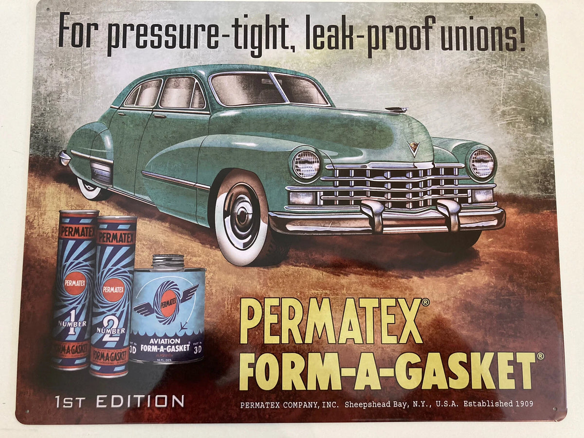 Permatex Vintage Style Tin Sign for 1940s Cadillac