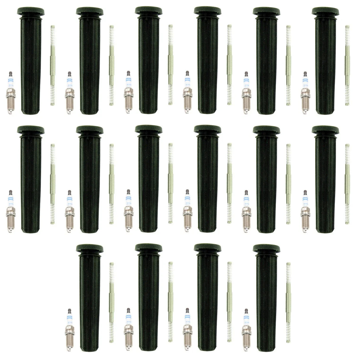 Set of 16 Platinum Spark Plugs & NGK Coil Boots for RAM 2500 3500 (2003–2023)