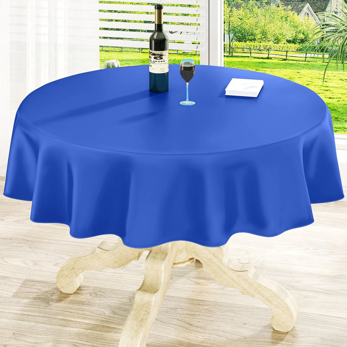 Round Vinyl Tablecloth for Table (Waterproof, Spillproof)