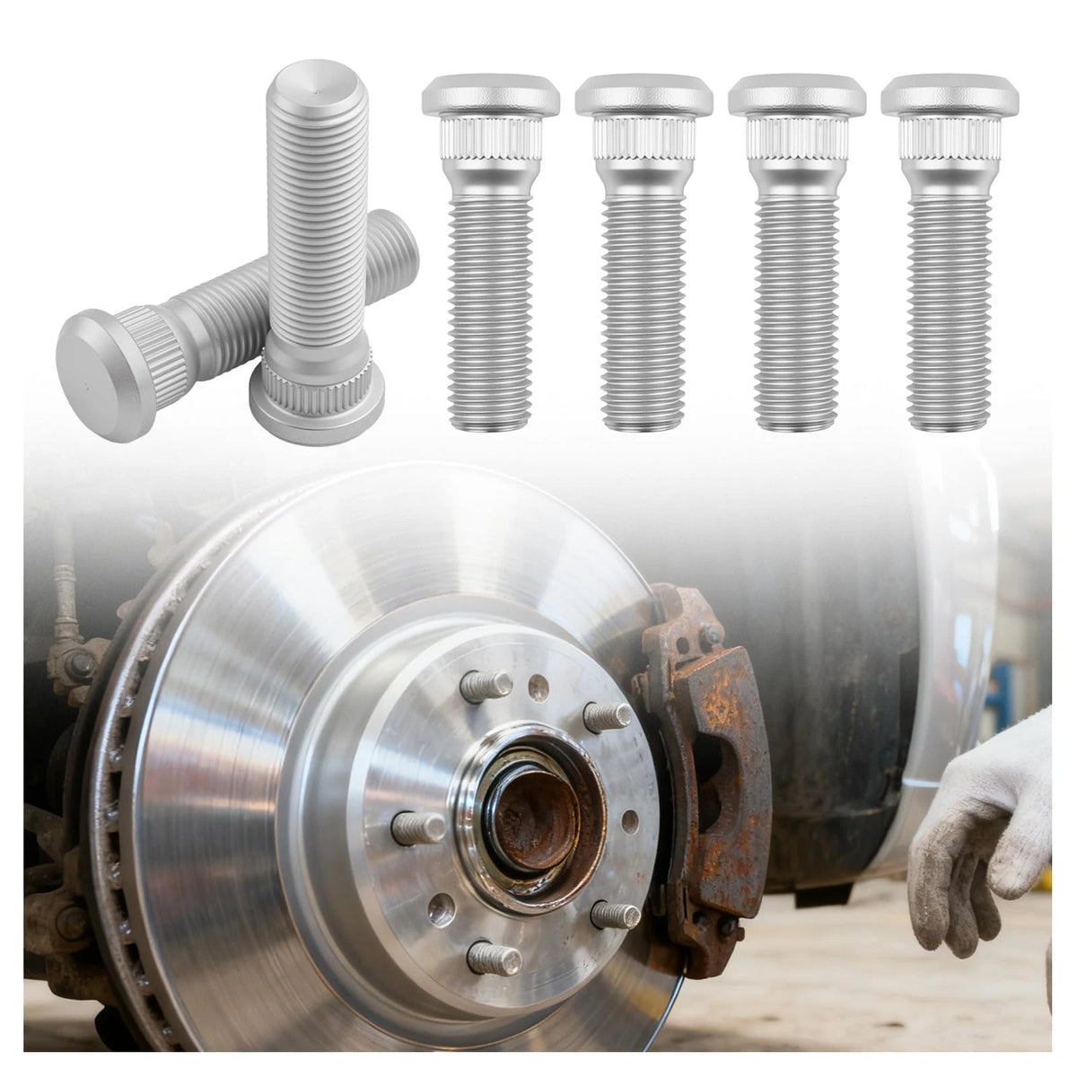 6PCS Trailer Wheel Studs 1/220 UNF, 12.9 Grade Bolts for 2000-7000 lb Axles