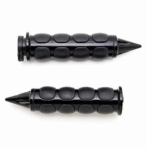 Spike Black Rubber Hand Grips for Harley Cruiser Chopper (1" 25mm)