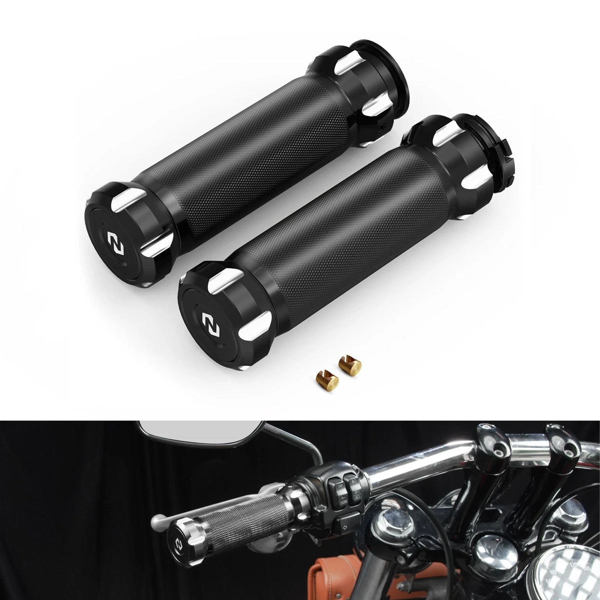CNC Handlebar Hand Grips for Harley Dyna Super Glide Sport EFI (2006–2017)