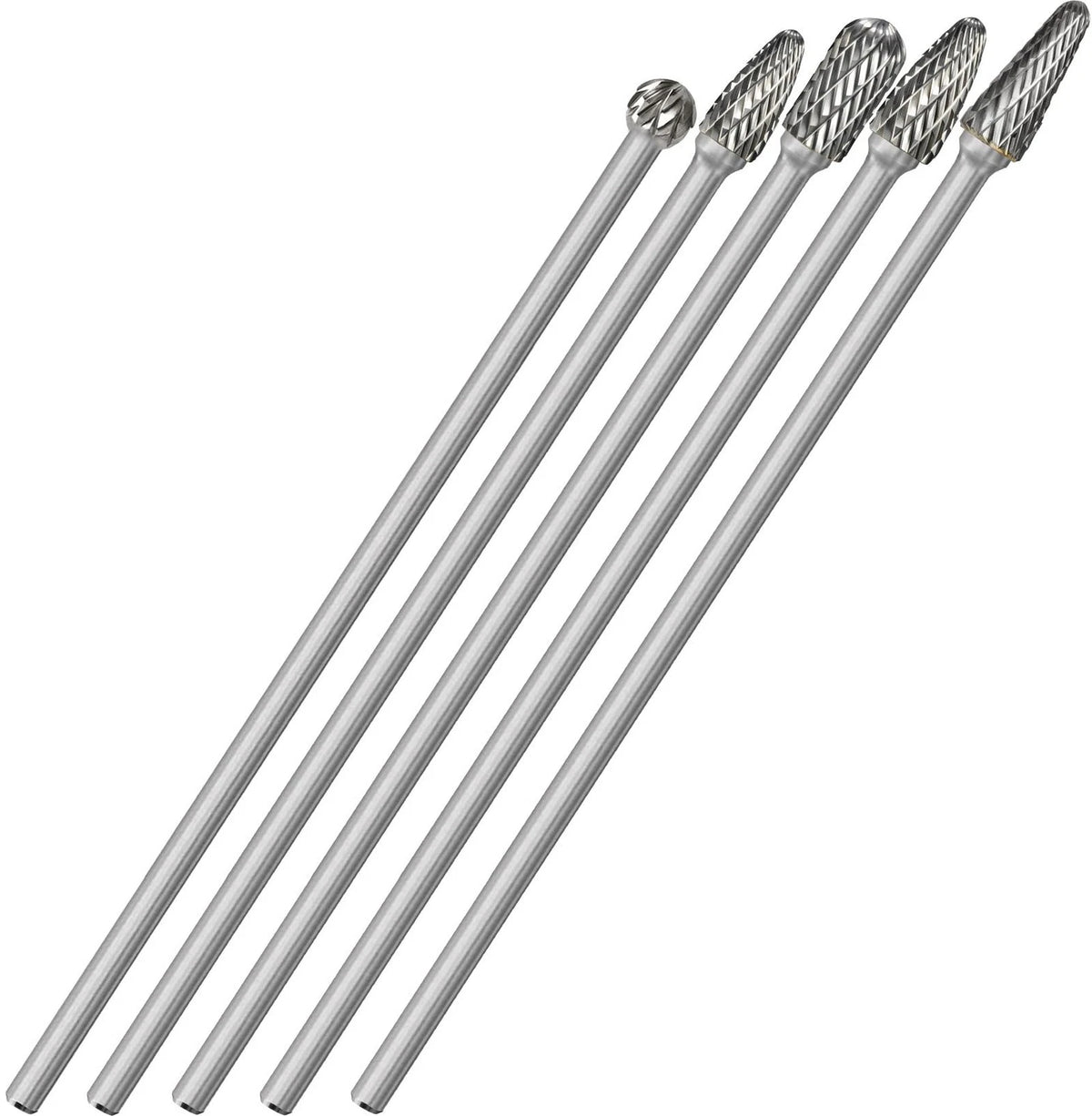 5Pcs Long Carbide Burr Set for Automotive Use (1/4" Shank)