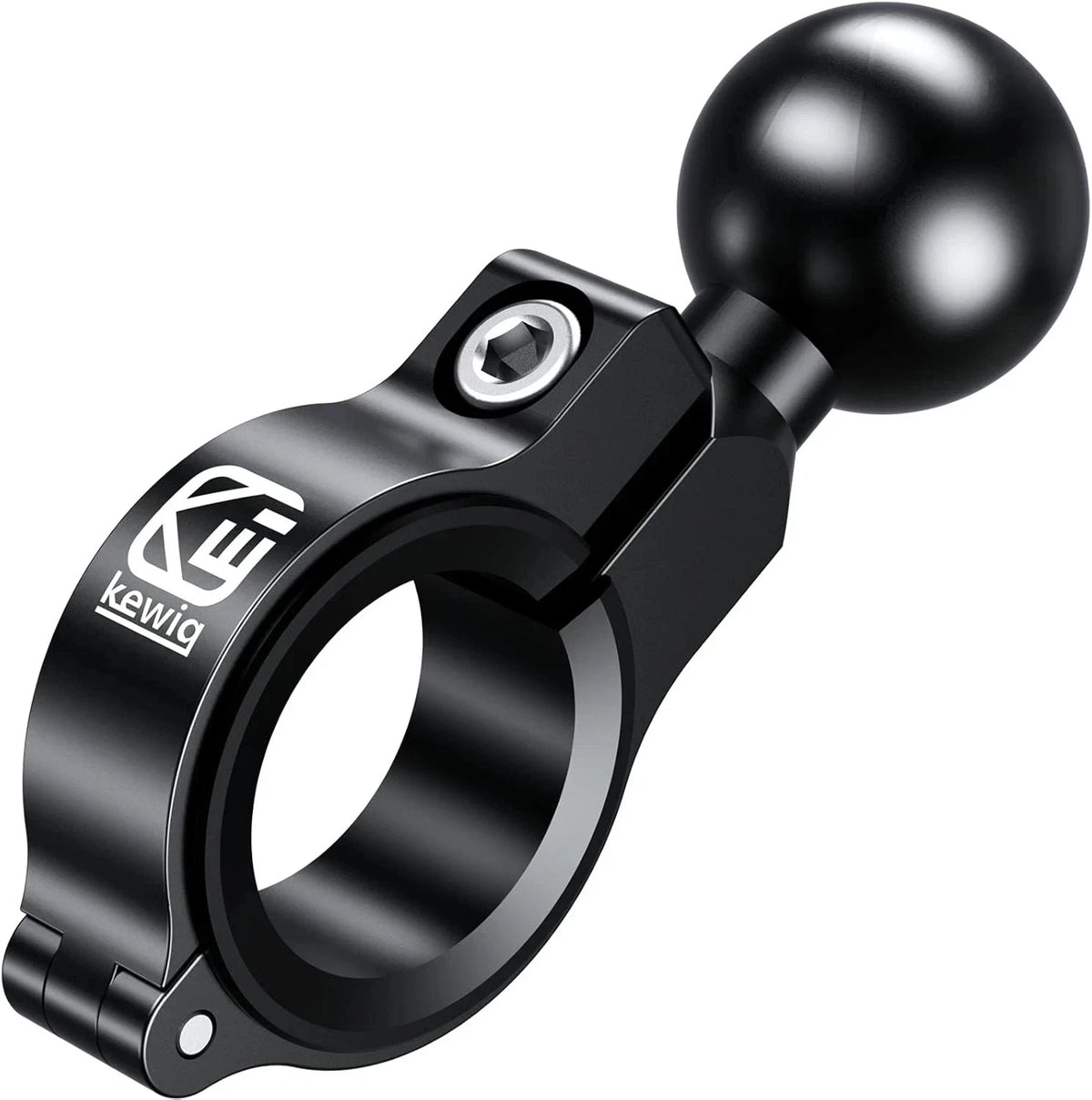 Aluminum Alloy Handlebar Mount Base with 1'' TPU Ball for Round Rail
