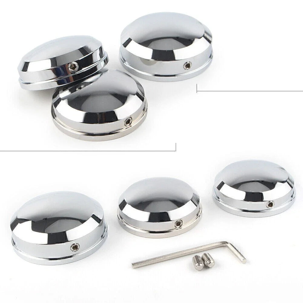 Set of 2 Chrome Upper Fork Stem Nut Covers for Harley FLS FLSS FLSTF FLSTFB FLSTFBS
