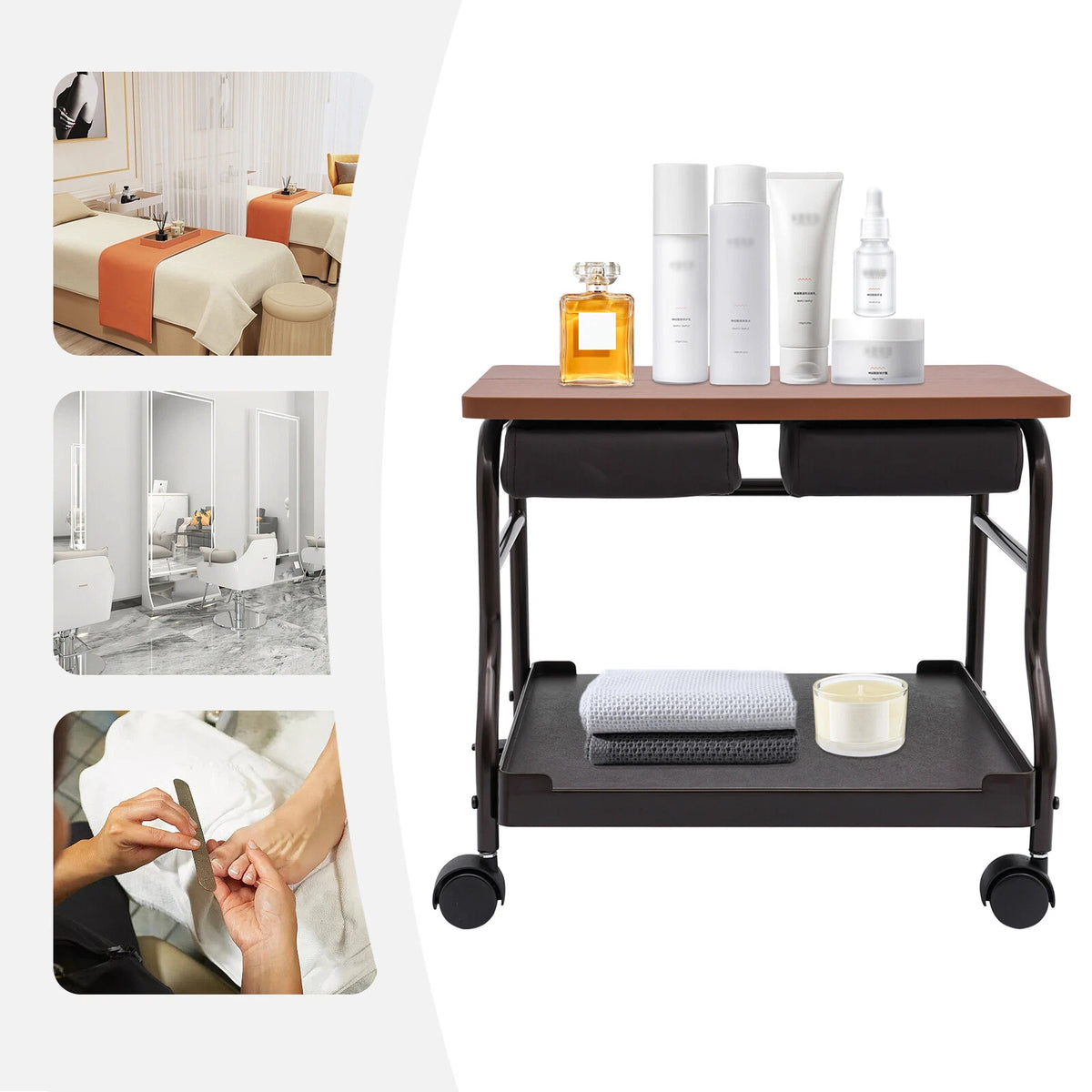 Portable Trolley Cart for Pedicure Foot Bath Spa