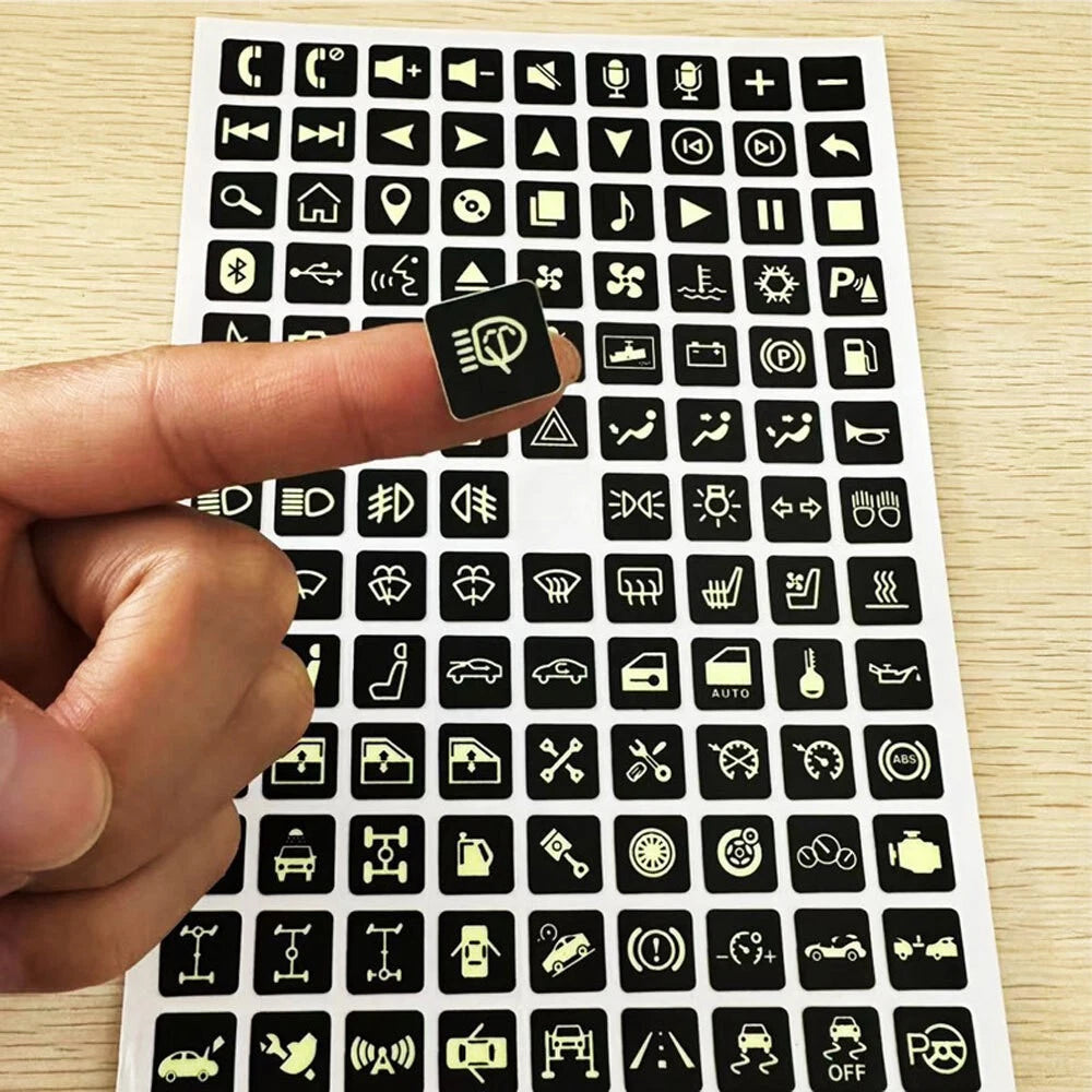 Luminous Sticker for Universal Car Interior Panel Button Switch Decal