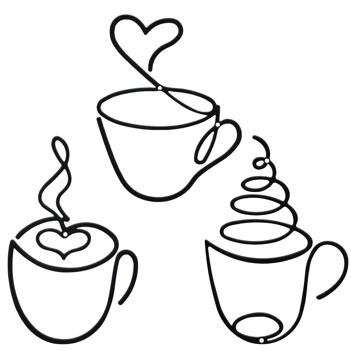 3 Pcs Metal Wall Art Sign for Coffee Lovers (Wall Decor)