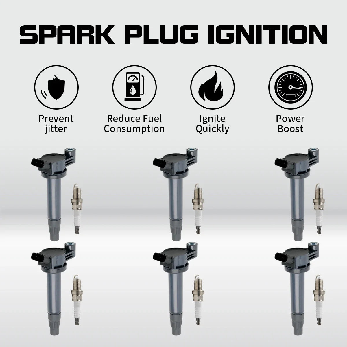 6X Ignition Coil & 6X Iridium Spark Plug for Toyota Solara Sienna (2004–2008)