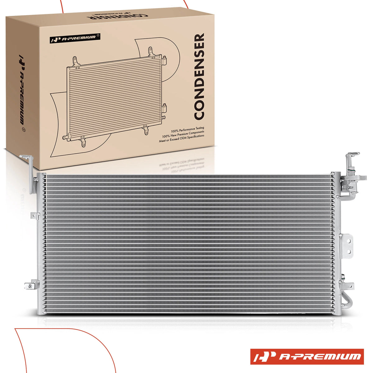 A/C Condenser w/ Bracket for Hyundai Sonata, Kia Optima (1999–2003) 9760638001, 9760638002, 4949