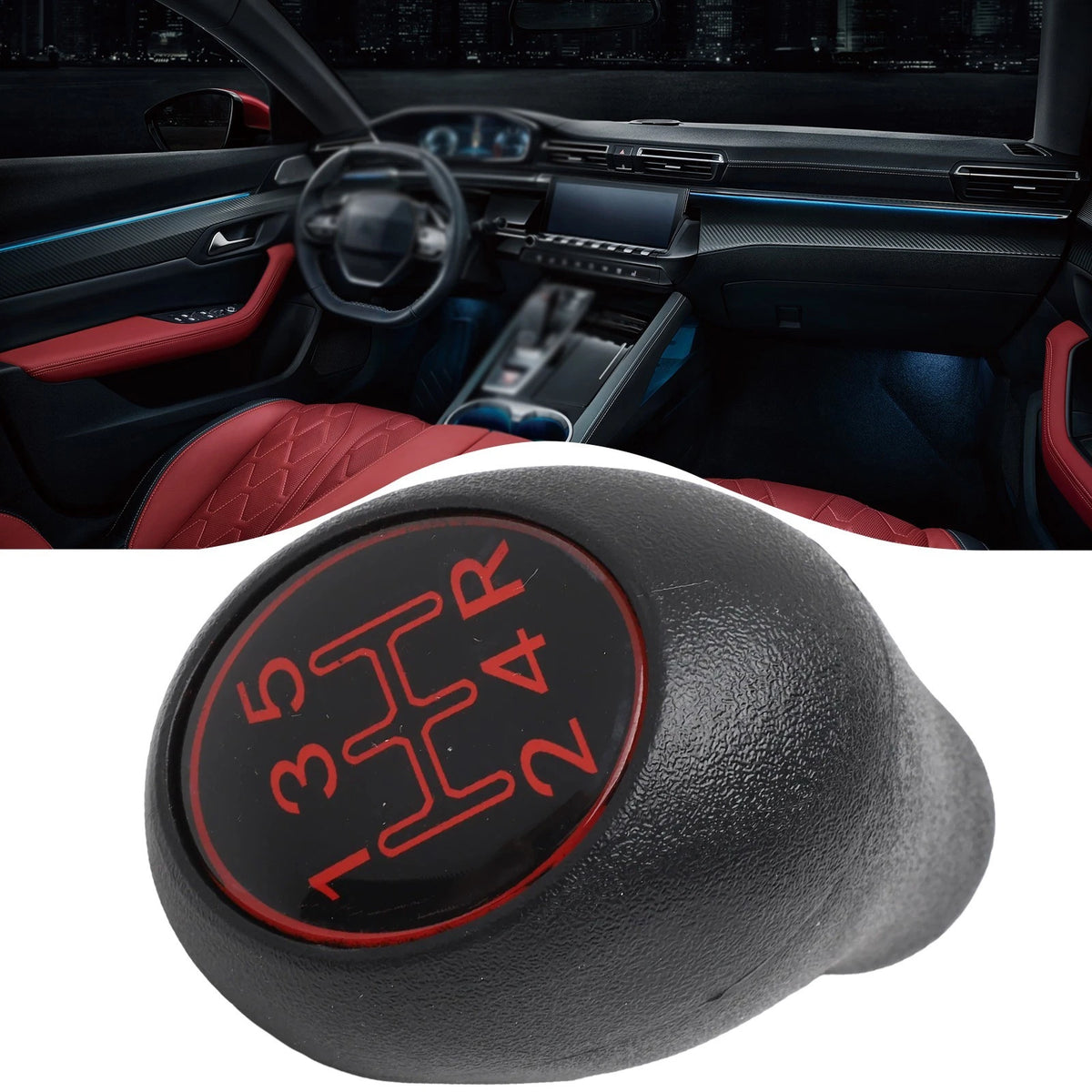 Red Gear Shift Knob for Car Modification (Universal Fit)