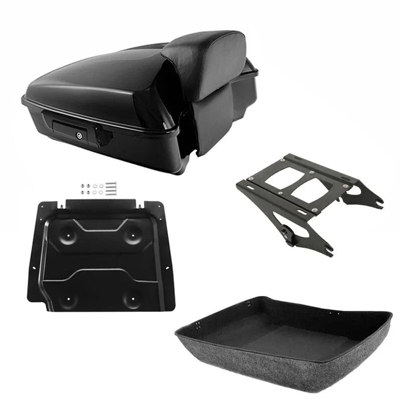 Black Chopped Trunk Backrest Mount for Harley CVO Street Road Glide (2014–2026)