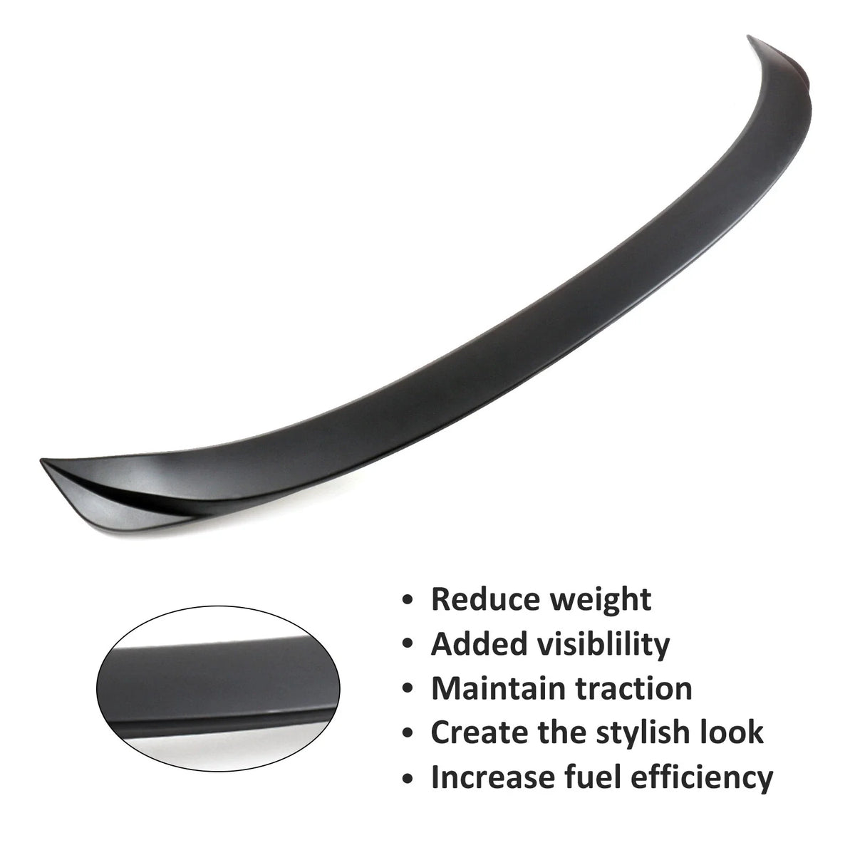Matte Black Wing Spoiler for Lexus IS200 IS250 IS300 (2014–2020)