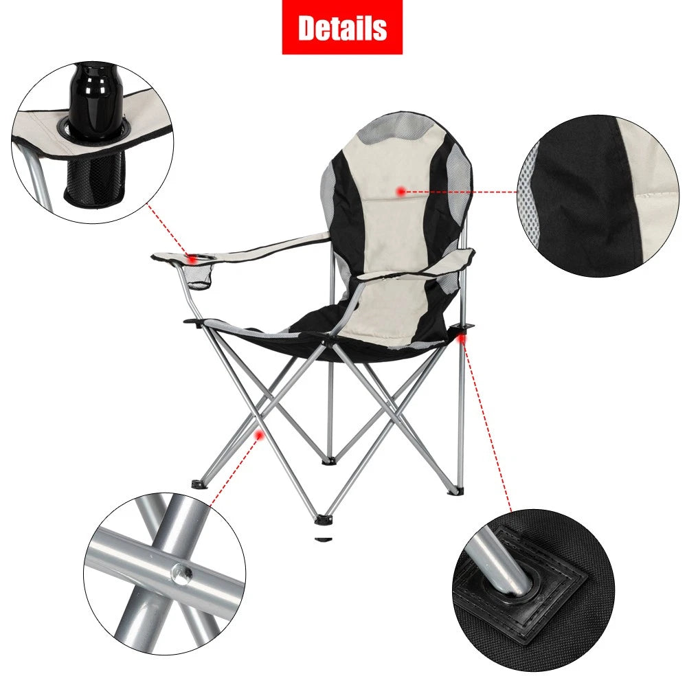 Portable Folding Camping Chair with Cup Holder for Outdoor Use