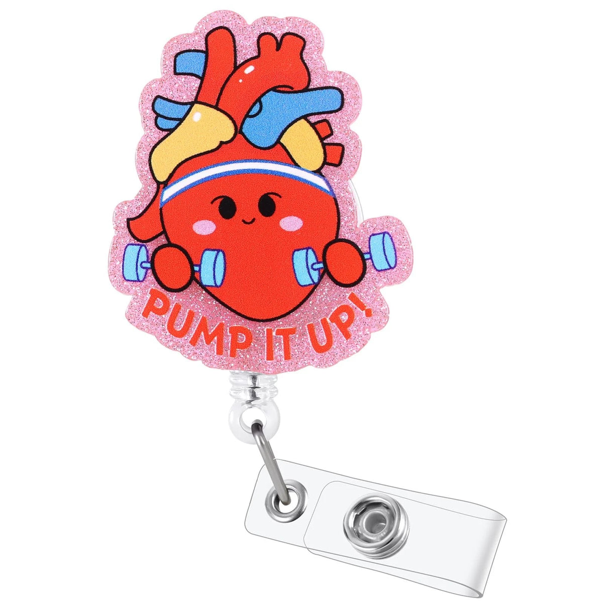 Pump It Up Cardiac Nurse Badge Reel