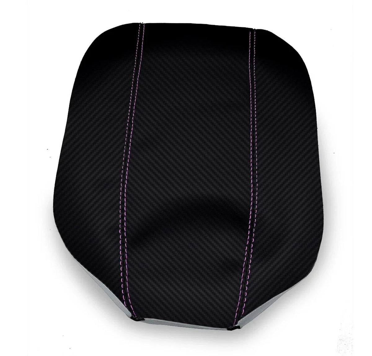 Console Lid Armrest Cover for Toyota 4Runner (2010–2019) Carbon Fiber Pink Stitch