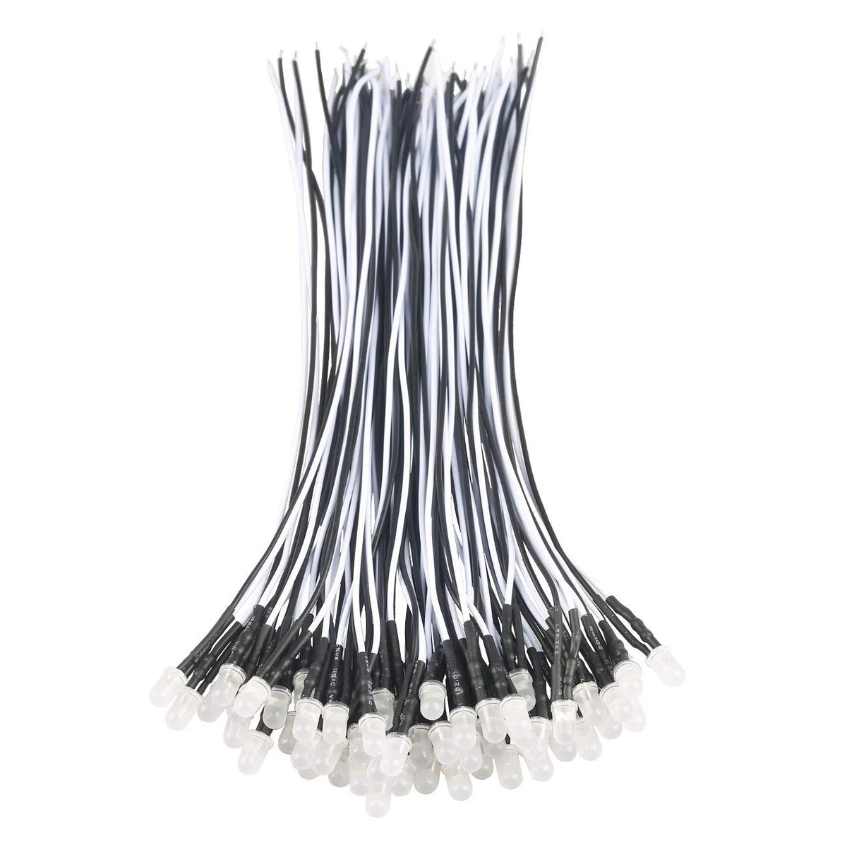 50Pcs 12V 5mm White LED Lights for Automotive Use
