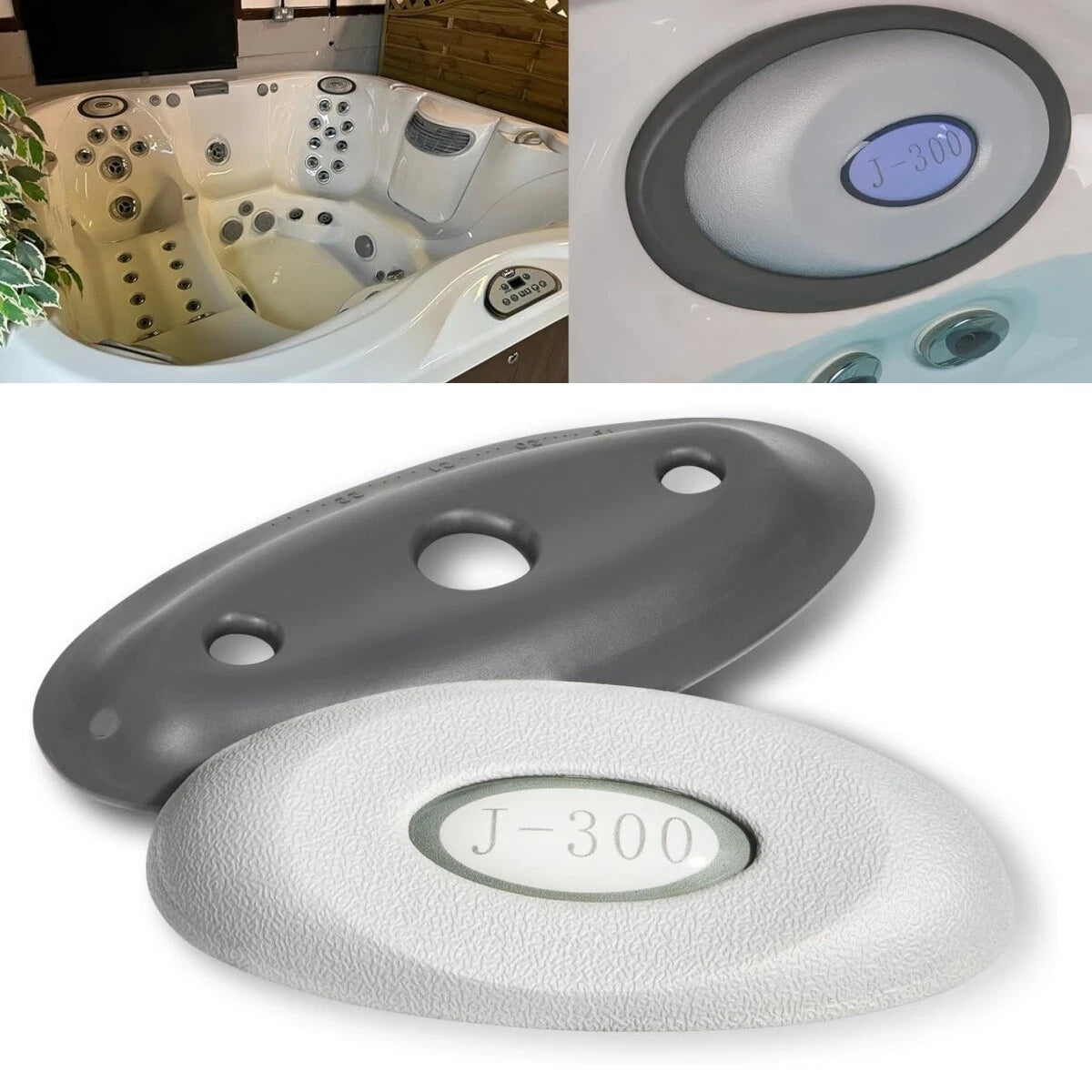 Oval Pillow Insert + Back Mount for Jacuzzi J-300 Series (2014–Present)