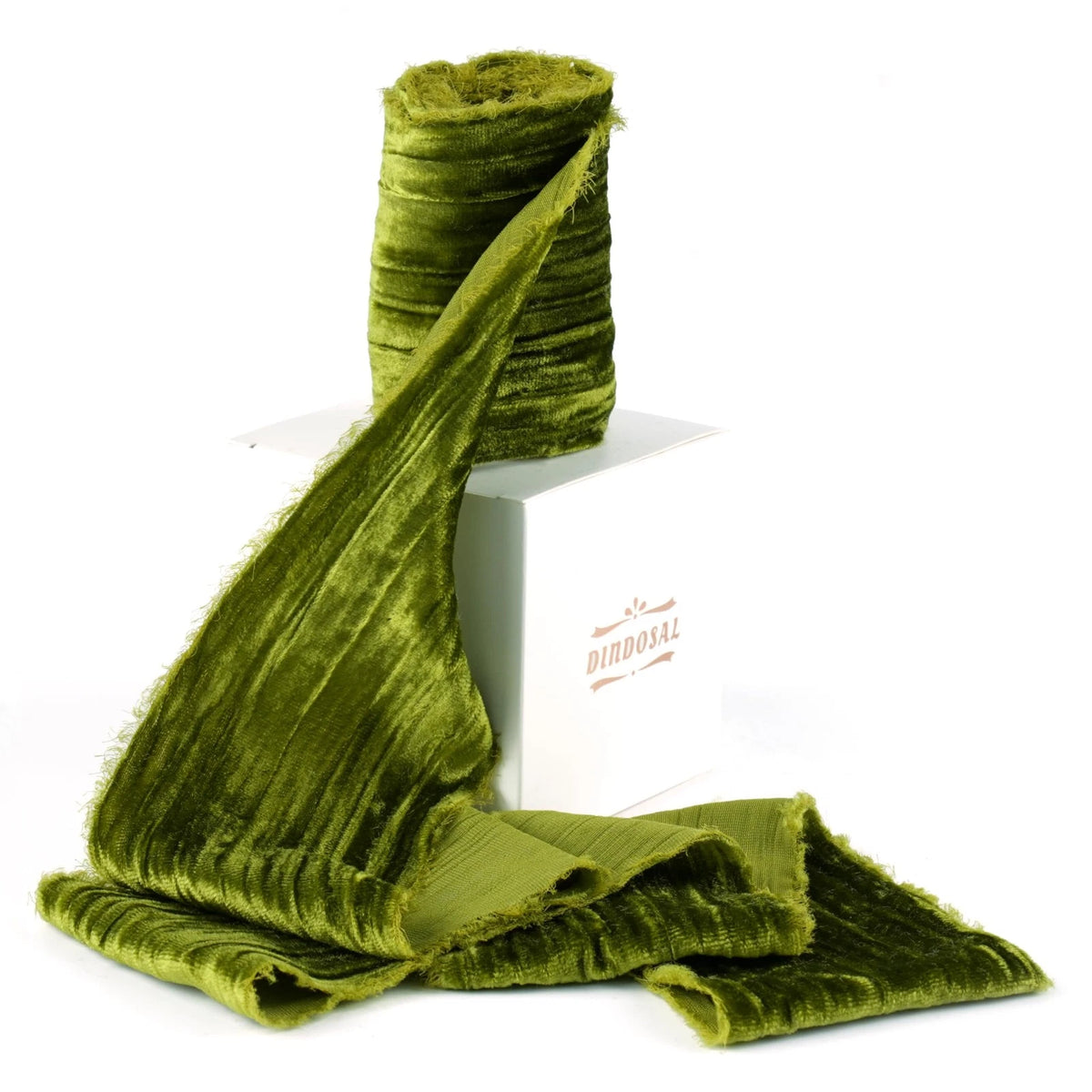 3" Moss Green Velvet Ribbon for Various Uses (3 Yards)